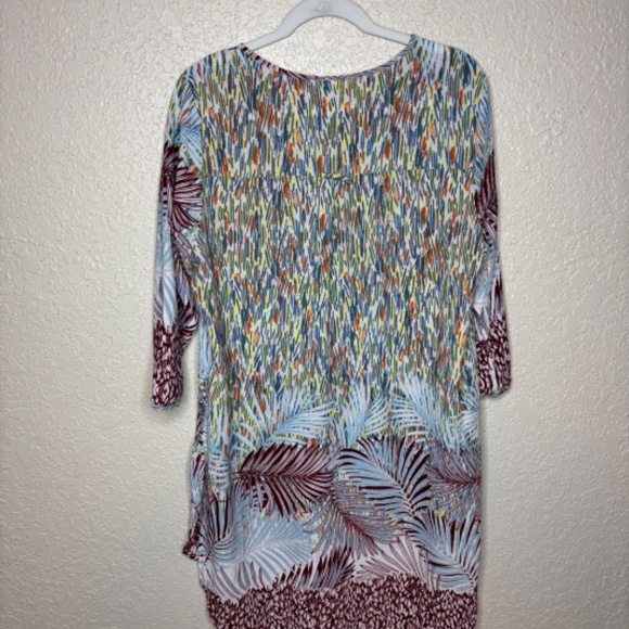 Anthropologie Fig and Flower Tropical Floral Print Tunic Dress Women's Size XL - Picture 5 of 13